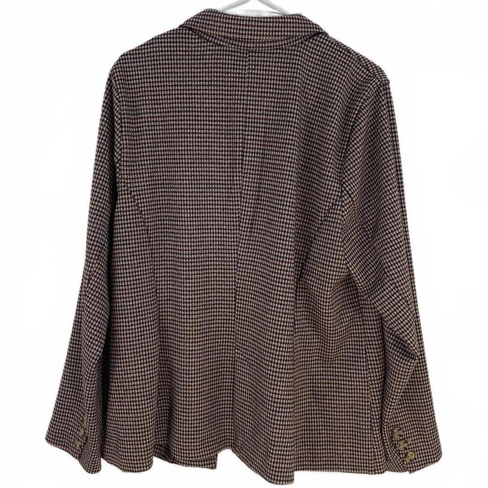Torrid Brown and Burgundy Houndstooth Double Knit Blazer Plus Size 2X - Picture 3 of 5